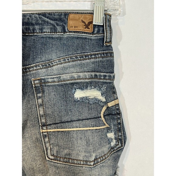 American Eagle HI RISE FESTIVAL Distressed Shorts with Stretch - Size 00 - Picture 7 of 8